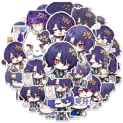 Sunsyea Honkai: Star Rail Merch Collection Fans Autocollants Personnages Dr. Rapport 48 Pièces gray
