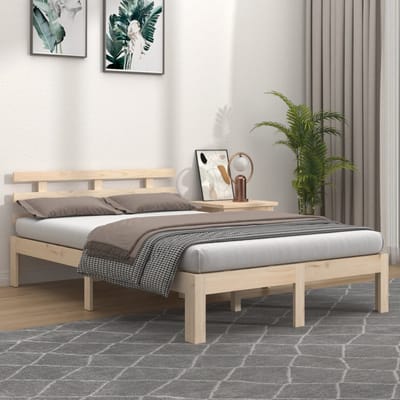 vidaXL - Bedframe - massief - hout - 135x190 - cm - Double