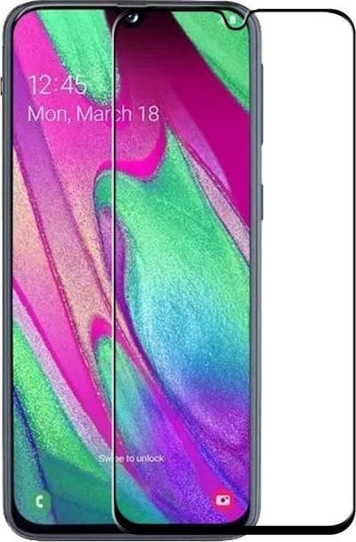 Ntech Screenprotector Geschikt voor Samsung Galaxy A40 full cover Screenprotector Tempered Glass - Zwart