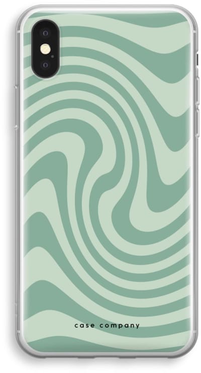 Case Company® - Hoesje geschikt voor iPhone XS hoesje - Swirl Groen - Soft Cover Telefoonhoesje - Bescherming aan alle Kanten en Schermrand