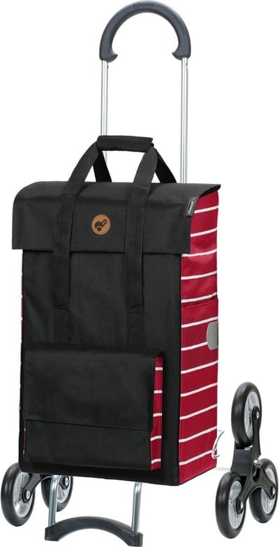 Andersen SHOPPER MANUFAKTUR Boodschappentrolley Treppensteiger Scala Shopper Jella Red Zwart 106cm