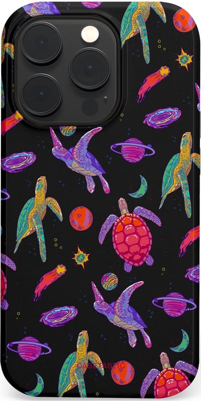 Casetastic Hoesje Geschikt voor Apple iPhone 14 Pro Magsafe - Stijlvolle Beschermende Duo-layer Case - Astro schildpad