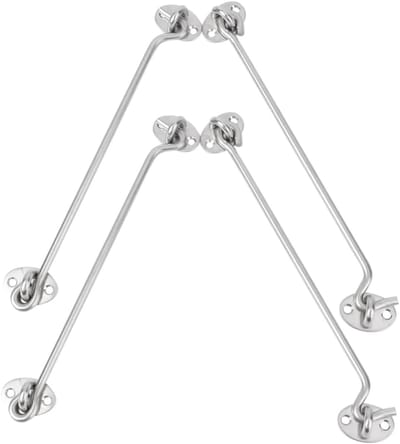 Kajuit Haken - Deur Haken - Deuren Sluiten - Roestvrij Staal Set - 21.5cm Lengte - Zilverkleurig