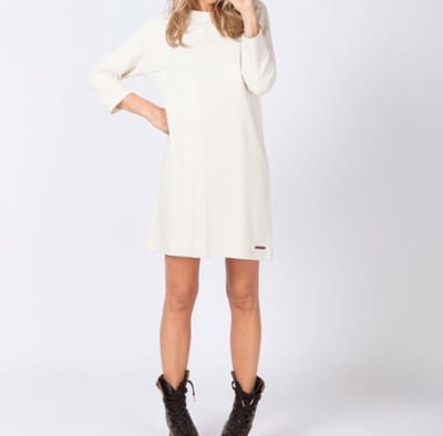 Moscow Whisper White Melange Met Zilver Draad Jurk - Maat M