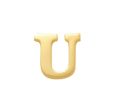 New Bling 9NBG-902U Gouden Letter Oorknop U - 1/2 paar - 14 Karaat - 3,5x3,3mm - Oorbel - Cadeau voor haar - Goud