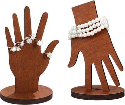 Houten Sieradenhouder voor Ringen en Armbanden - Multifunctionele Stand voor Kettingen, Armbanden en Ringen met Verwijderbare Ondersteuning