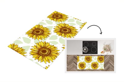 Keukenloper - Loper keuken - Zonnebloem - Patronen - Bloemen - 120x60 cm - Keukenloper vinyl