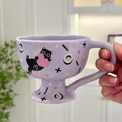 Tasse en Céramique Dessin Animé Ins Lait Petit Déjeuner Café Grande Tasse à Eau Mignonne Haute Valeur Mug Créatif Souvenir 301-400ml