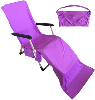 Koelende Strandstoel Handdoek - Sneldrogende Microvezel Ligstoelhoes Met Sterk Absorberend Vermogen Voor Strandstoel En Ligbed - Paars - 75 x 210 cm