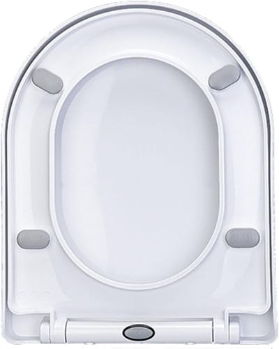 Toiletbril D-vorm - Zachte sluiting - Hygiënisch toilet - Snel ontgrendelbaar - 36x46cm