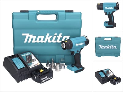 Makita DHG 181 RF1K accu-heteluchtpistool 18 V 150 - 550 °C + 1x accu 3,0 Ah + oplader + koffer
