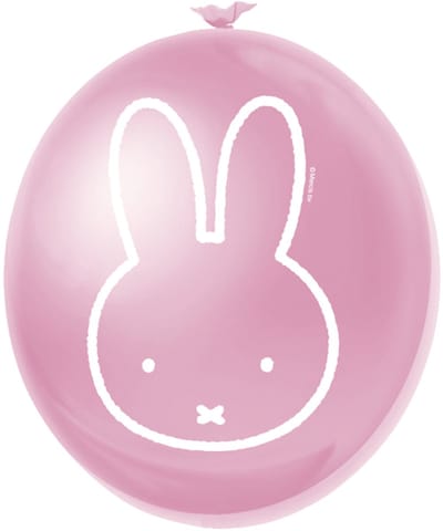 Roze Nijntje ballonnen - 6x stuks - Kinderfeestje decoratie - Babyshower geboorte thema meisje