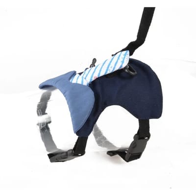 Duvoplus - Uitlaatriem Voor Dieren - Knaagdier - Wandelvestje Smoking M - 18-36cm - 175cm/12mm Blauw/zwart - 1st