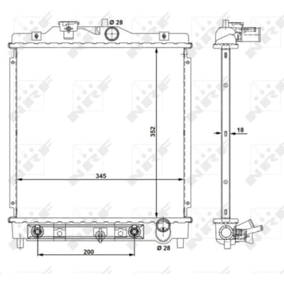 Radiator, motorkoeling NRF 516355