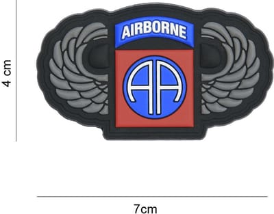 Embleem 3D PVC 82nd Airborne zilveren wings