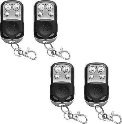 4-delige afstandsbediening 433MHz - - Metalen garagedeurafstandsbediening met vier knoppen - Garagedeuropener-afstandsbediening - Handzender - Universele garagedeurafstandsbediening - Geschikt voor de meeste autogereedschappen