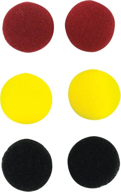 Earpads voor earphones - rood, zwart en geel