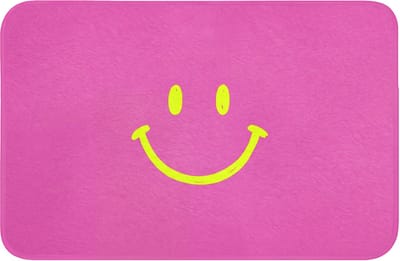 WC mat 60x40 cm - Antislip - Smiley - Vrolijk - Roze - Toiletmat - Vloermat - Douchemat - Toilet tapijt - Toiletmatten