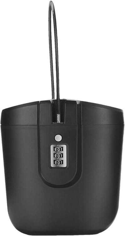 Draagbare Lock Box - Strand Kluis - Spullen Veilig Houden - Combinatieslot - 2 Liter Capaciteit - Zwart