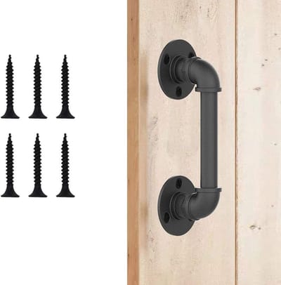 Dailygoods - Europese Schuifdeur Handgreep - Retro Stalen Handvat Set in Mat Zwart