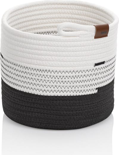 Mand, 23 x 20 cm, Rond, Wit/Zwart - Kela |Hedda