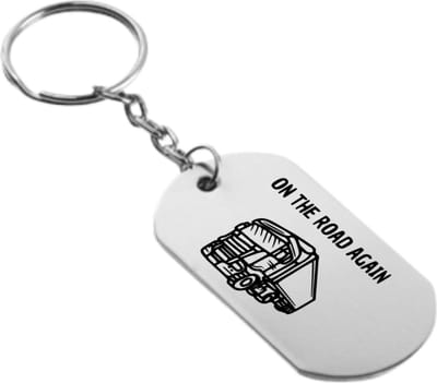 Akyol - on the road again sleutelhanger - Vrachtwagen chauffeur - cadeau vrachtwagenchauffeur - leuk cadeau voor de cadeau vrachtwagenchauffeur om te geven - verjaardag cadeau vrachtwagenchauffeur - 54 x 29mm