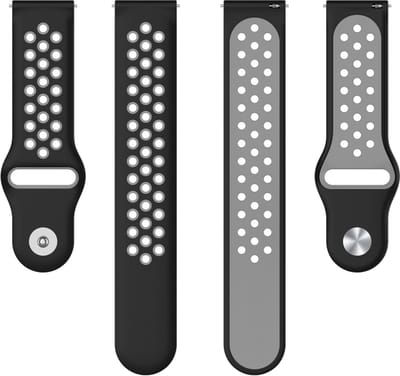 Siliconen bandje - geschikt voor Samsung Gear S3 / Galaxy Watch 3 45 mm / Galaxy Watch 46 mm - zwart-grijs
