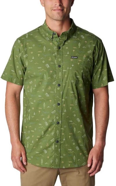 Columbia Rapid Rivers™ Printed Overhemd Met Korte Mouwen Groen S Man