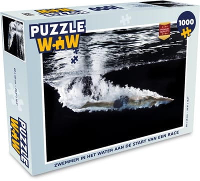 Puzzel Zwemmer in het water aan de start van een race - Legpuzzel - Puzzel 1000 stukjes volwassenen
