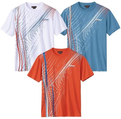 ATLAS FOR MEN - Set van 3 T-shirts Sport Summer - Heren - Verkrijgbaar in grote maten - XL