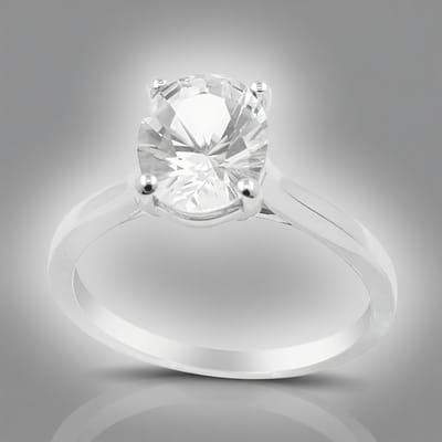 Cavill - Zilveren Ring met Danburiet 1,512 ct - 925 Sterling Zilver - Ovaal Briljantslijpsel - Elegante Prong Zetting - Mexicaanse Edelsteen