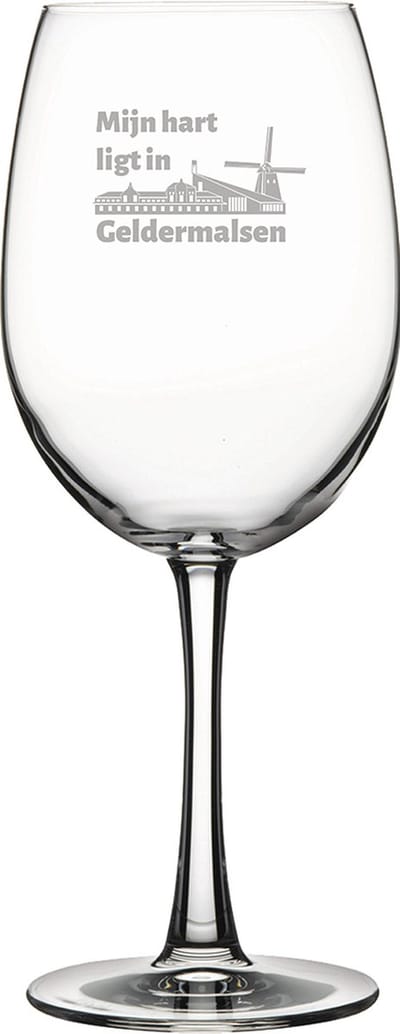 Gegraveerde Rode wijnglas 58cl Geldermalsen