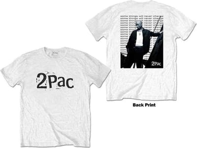 Tupac - Changes Back Repeat Heren T-shirt - met rug print - S - Wit