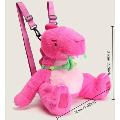 Mignons Sacs à Dos Peluches Dinosaure Rose Super Doux Animaux Kawaii Peluche Sac Bandoulière Polyvalent Sac à Dos Beaux Cadeaux d'Anniversaire