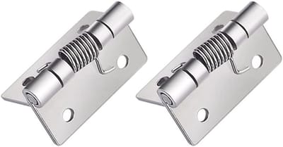 Set van 2 zelfsluitende veerscharnieren van roestvrij staal, automatische vergrendelingsscharnieren voor binnengebruik in woningen en commerciële projecten (50×50×2MM)