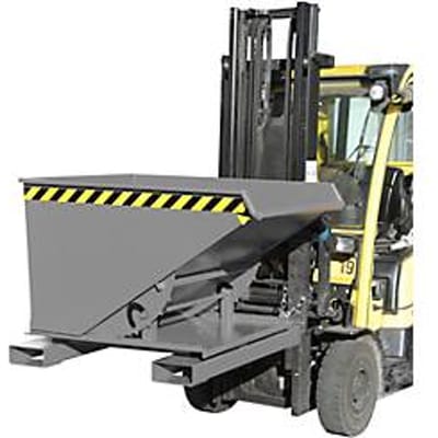 Kiepbak type 3S 600, draagvermogen 1000 kg, met 3-zijdige kiepfunctie, grijs RAL 7005