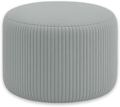 Zitzak Kruk - Voetenbankje Rond - Ontspannen Zitten - Afneembare Hoes - 15-20 cm Hoog - Zilver