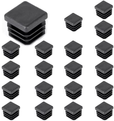 Vierkante Stoelpoten Doppen 20 Stuks - Gelamineerde Kunststof Stoppen voor Tafelpoten en Stoelen, 20 x 20 mm