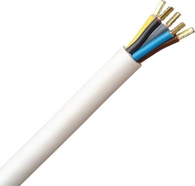 Fornuisaansluitkabel H05 VV-F 5G, 2,5 mm², 2 m, wit