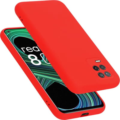 Cadorabo Hoesje geschikt voor Realme 8 5G / V13 / Q3 / Q3i / Narzo 30 5G in LIQUID ROOD - Beschermhoes gemaakt van flexibel TPU silicone Case Cover