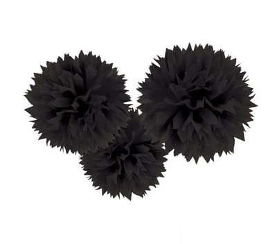 Amscan Pompoms Feestdecoratie 40,6 Cm 3 Stuks Zwart