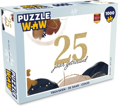 Puzzel Quotes - Spreuken - 25 jaar getrouwd- Goud - Trouwen - Legpuzzel - Puzzel 1000 stukjes volwassenen