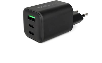 Musthavz 3 Port PD Nano Charger 2xUSB-C/USB-A 65W, black