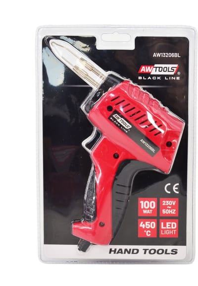 AWTOOLS Black Line Transformator Soldeerpistool – 100W – AW13206BL