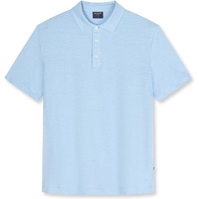 regular fit poloshirt van mix van linnen en elastaan