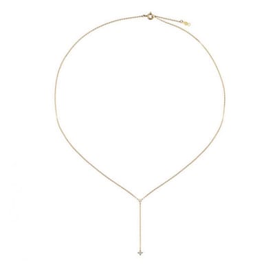 Jackie Falling Star Y-Necklace 14 Karaat Goud 38