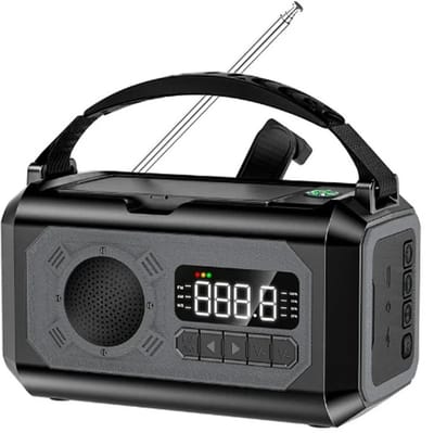 D&A Noodradio - Noodpakket - Radio - Weerradio - Radio noodpakket - Radio voor rampen - Zaklamp - Draagbare radio - Zwart