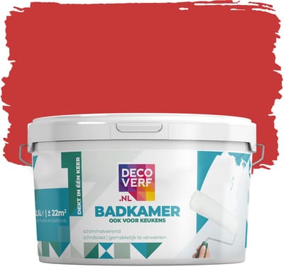 Decoverf badkamerverf 2.5L vurigrood