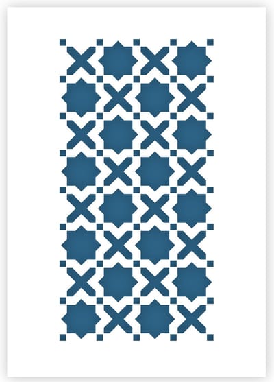 QBIX Tegel Sjabloon A3 Formaat Kunststof - Uitsnede is 17,5cm breed - Moroccan Tile Stencil