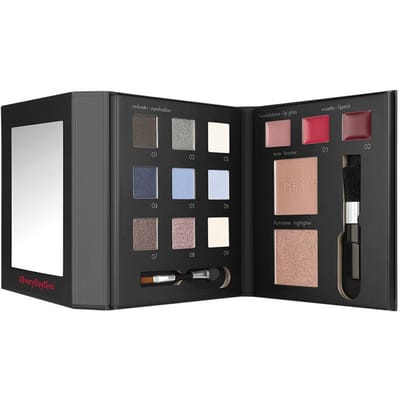 Deborah Milano Ladies Makeup Book Volume 1 Cold Tones Gift Set Including Eyeshadow Palettes, Gloss, Lipsticks, and Face Powder in Various Finishes and Colors from FSC Paper